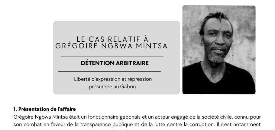 Illustration du dossier Grégoire Ngbwa Mintsa