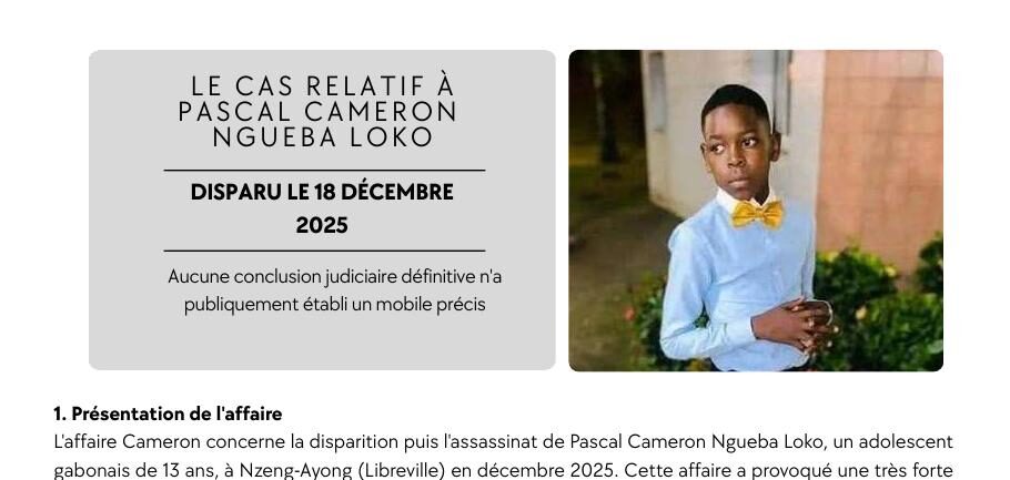 Illustration du dossier Pascal Cameron Ngueba Loko